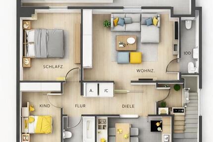 Wohnung Hürth - 3 Zimmer, 96 m&sup2;, 1.450&euro; | Angebot:25168886