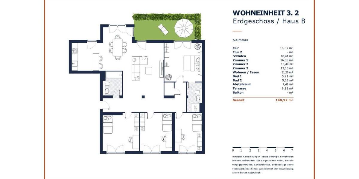 Terrassenwohnung Leipzig Mitte - 5 Zimmer, 149 m&sup2;, 2.682&euro; | Angebot:26645187