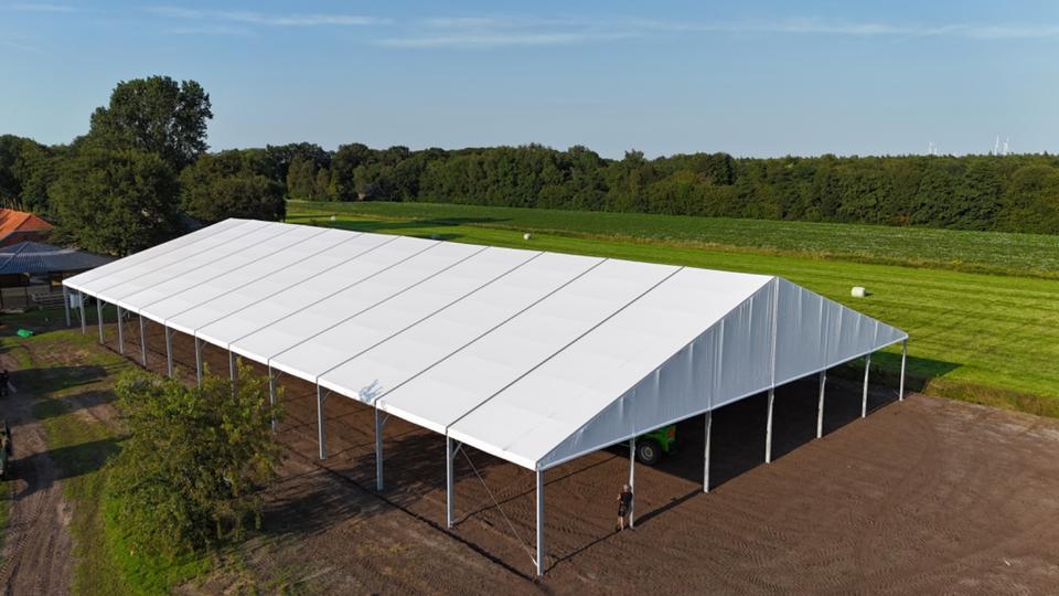 MIETE Reithalle Reitzelt 20x40x4 Leichtbauhalle Aluhalle Lagerzelt Kalthalle