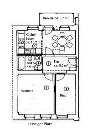 Ab Oktober: gemütliche 2-Raum Wohnung mit Balkon