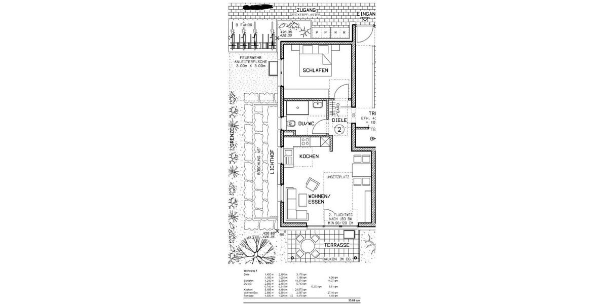Erdgeschoßwohnung Leinfelden-Echterdingen Echterdingen - 2 Zimmer, 56 m&sup2;, 950&euro; | Angebot:26654924