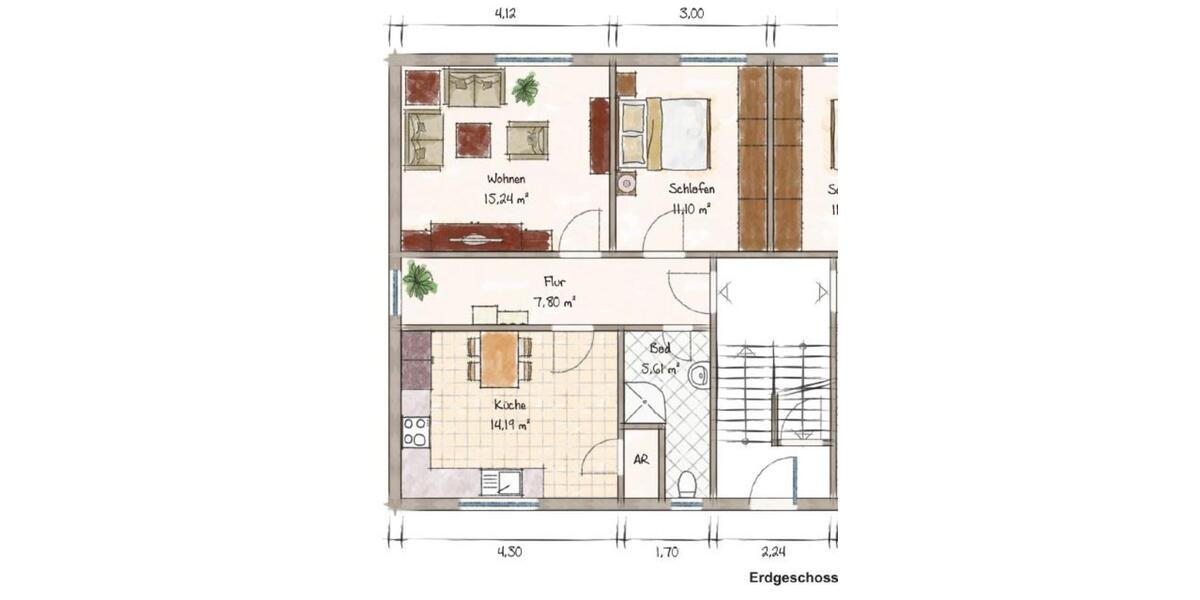 Erdgeschoßwohnung Teuchern - 2 Zimmer, 55 m&sup2;, 385&euro; | Angebot:24750008