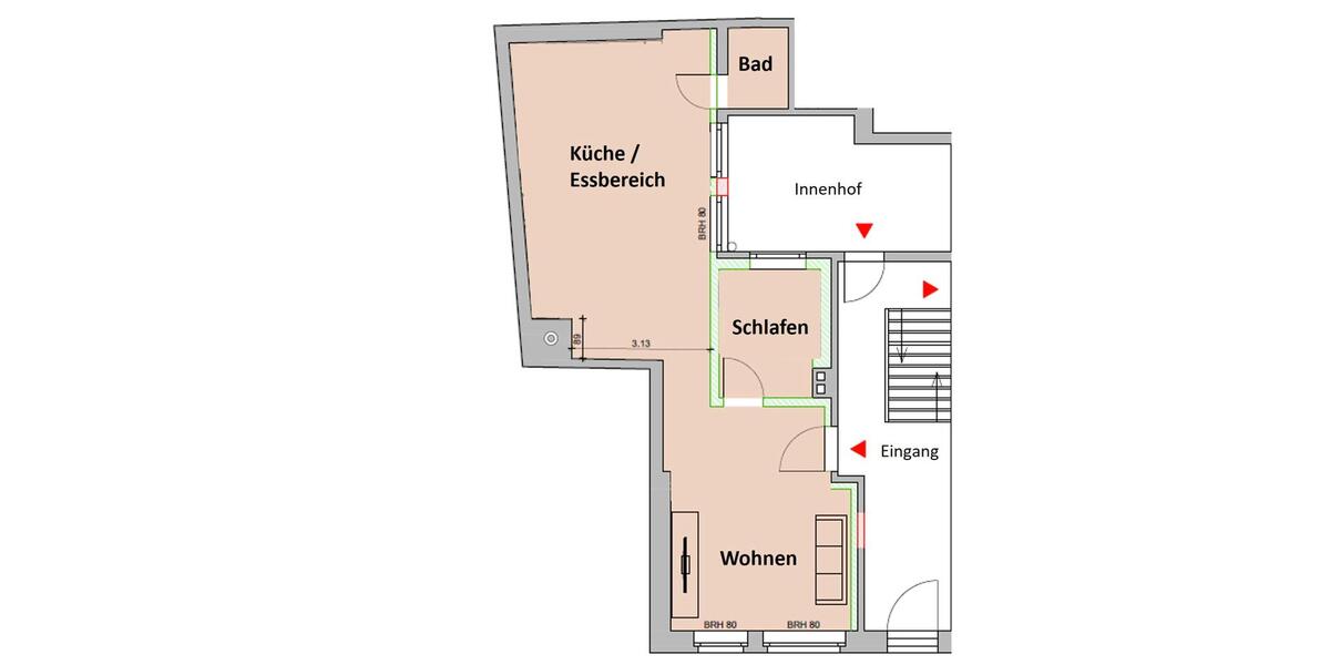 Erdgeschoßwohnung Apolda - 2 Zimmer, 73 m&sup2;, 600&euro; | Angebot:26056114