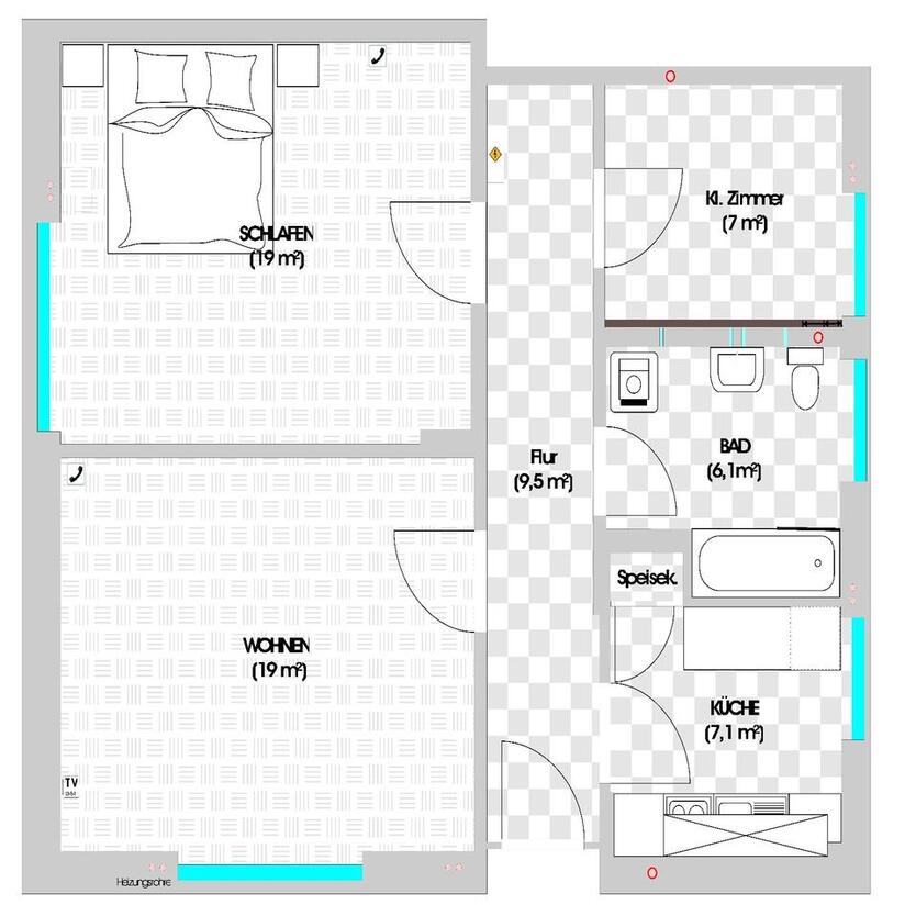 2,5 Zimmer – Single-Komfortwohnung zimmer