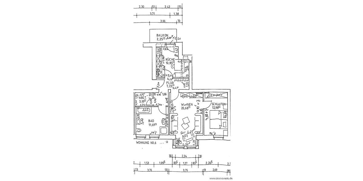 Etagenwohnung Magdeburg Alte Neustadt - 2 Zimmer, 71 m&sup2;, 530&euro; | Angebot:24598127