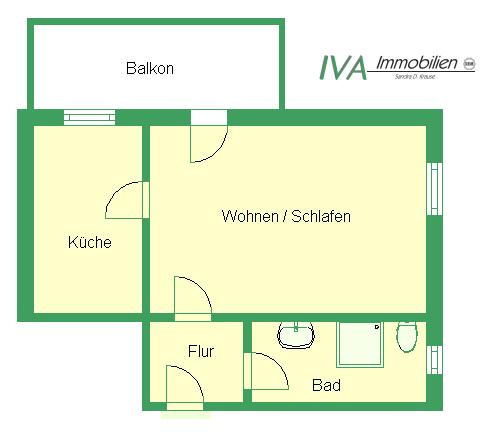 Erdgeschoßwohnung Strehla - 1 Zimmer, 32 m&sup2;, 246&euro; | Angebot:25713795