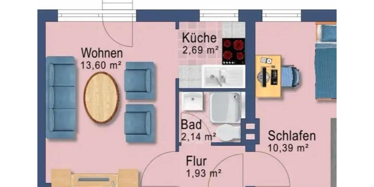Erdgeschoßwohnung Husum - 2 Zimmer, 31 m&sup2;, 469&euro; | Angebot:26488551