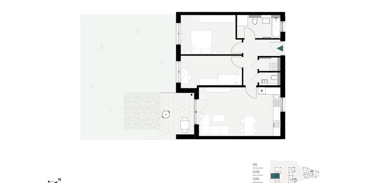 Erdgeschoßwohnung Crailsheim - 3 Zimmer, 77 m&sup2;, 980&euro; | Angebot:24770678