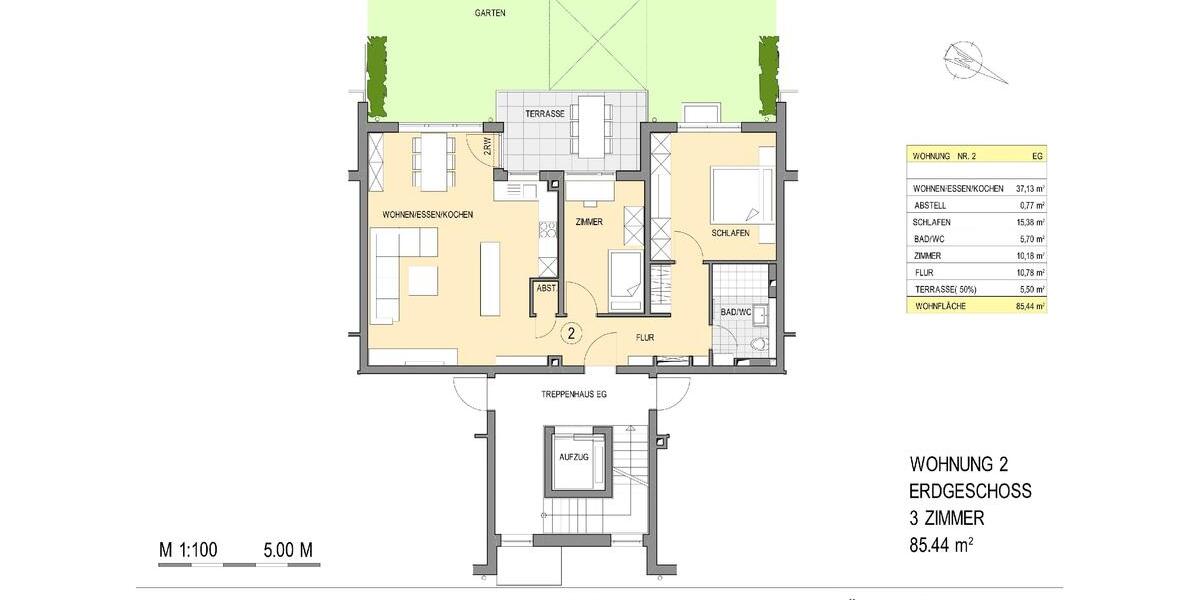 Etagenwohnung Aspach - 3 Zimmer, 84 m&sup2;, 1.250&euro; | Angebot:22081848