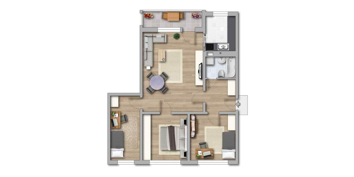 Etagenwohnung Freiberg Freiberg West - 4 Zimmer, 80 m&sup2;, 439&euro; | Angebot:25998126