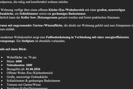 Wohnung Bollendorf - 1 Zimmer, 70 m&sup2;, 600&euro; | Angebot:24921313