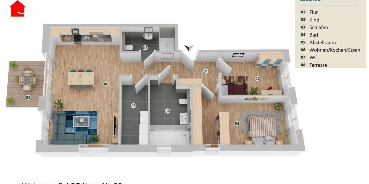 Etagenwohnung Steinfurt Burgsteinfurt - 3 Zimmer, 100 m&sup2;, 1.415&euro; | Angebot:26902896