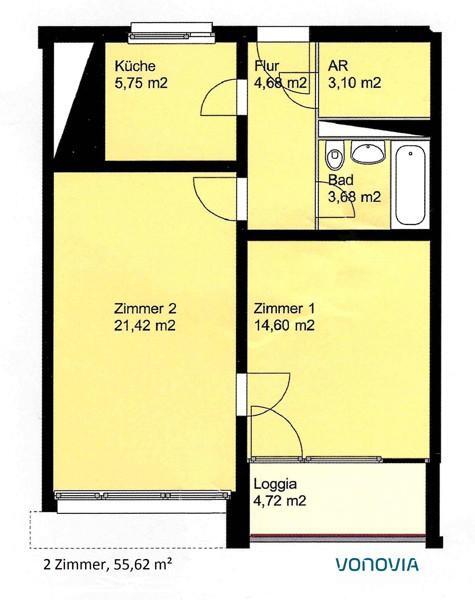 Reinkommen und Wohlfühlen: helle 2-Zimmer-Wohnung zimmer