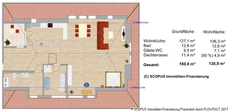 Dachgeschoßwohnung Meißen - 1 Zimmer, 131 m&sup2;, 1.200&euro; | Angebot:26006935