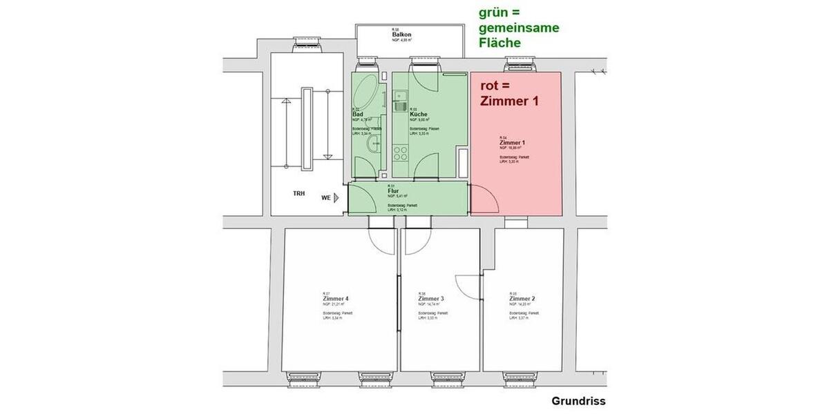 Wohnen auf Zeit Würzburg - 1 Zimmer, 16 m&sup2;, 350&euro; | Angebot:26047427