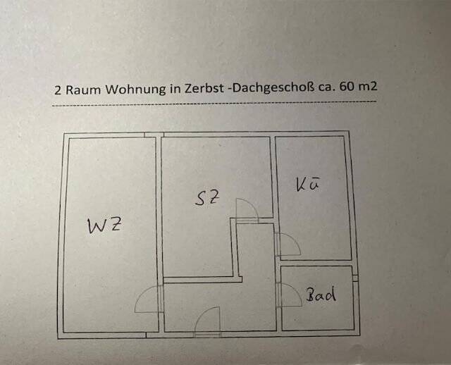 Etagenwohnung Zerbst/Anhalt Zerbst - 2 Zimmer, 60 m&sup2;, 390&euro; | Angebot:25032247