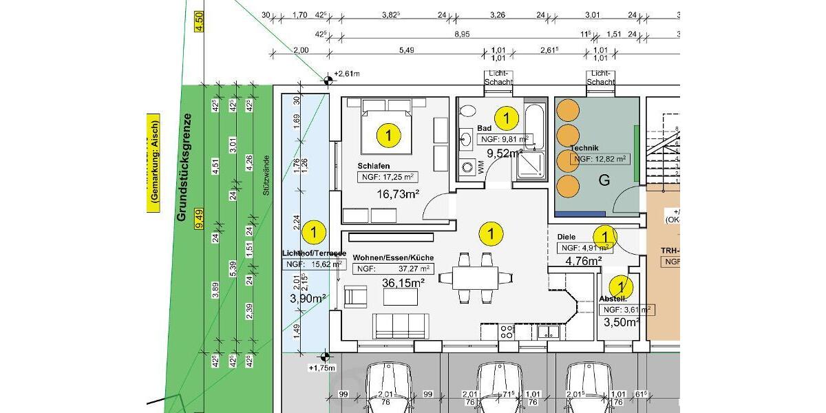2 Zi. Neubauwohnung (Nr. 1) im UG (ebenerdig) mit Terrasse - Etagenwohnung Adelsdorf OT | Angebot:24466869