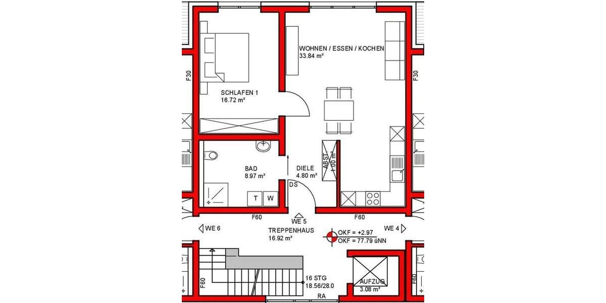 Etagenwohnung Kettig - 2 Zimmer, 65 m&sup2;, 850&euro; | Angebot:25689088