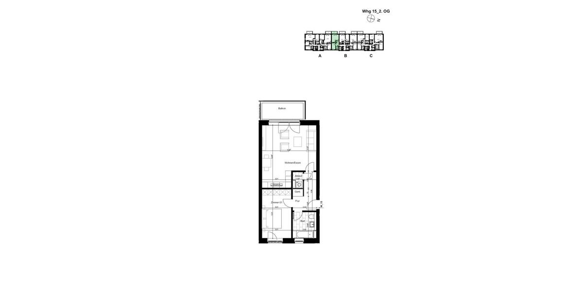 Etagenwohnung Norderstedt Friedrichsgabe - 2 Zimmer, 66 m&sup2;, 1.185&euro; | Angebot:25843726