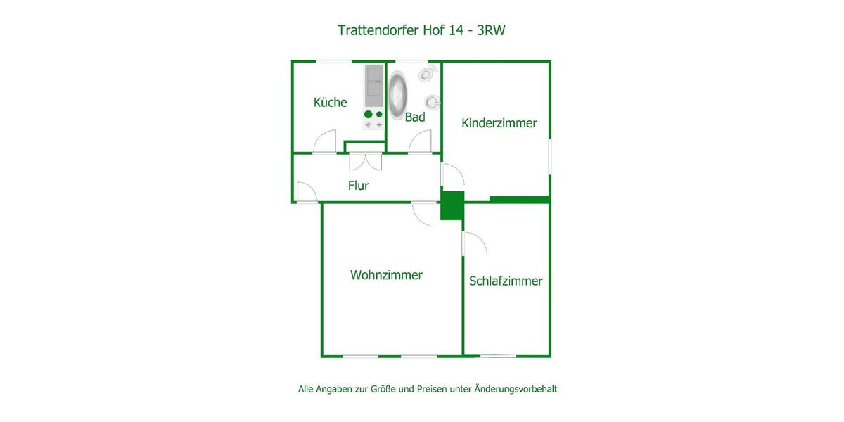 Erdgeschoßwohnung Spremberg - 3 Zimmer, 65 m&sup2;, 356&euro; | Angebot:25881077