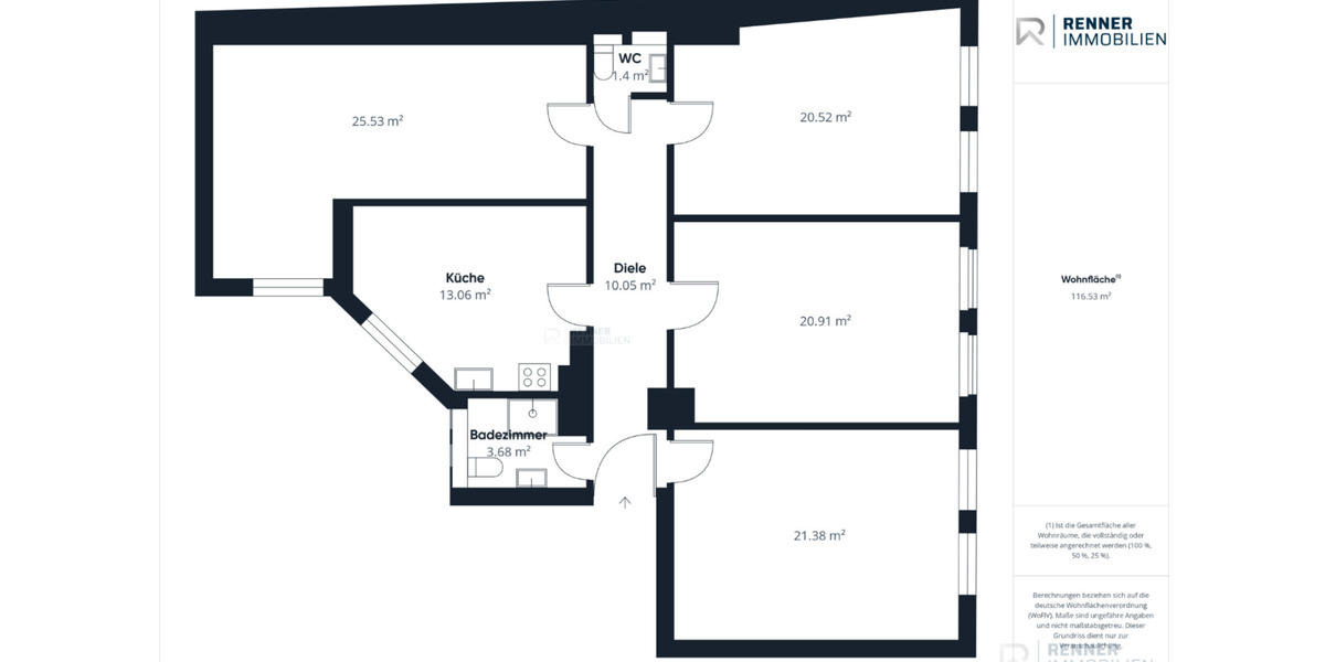 Wohnen auf Zeit Nürnberg Gärten bei Wöhrd - 4 Zimmer, 117 m&sup2;, 550&euro; | Angebot:25227990