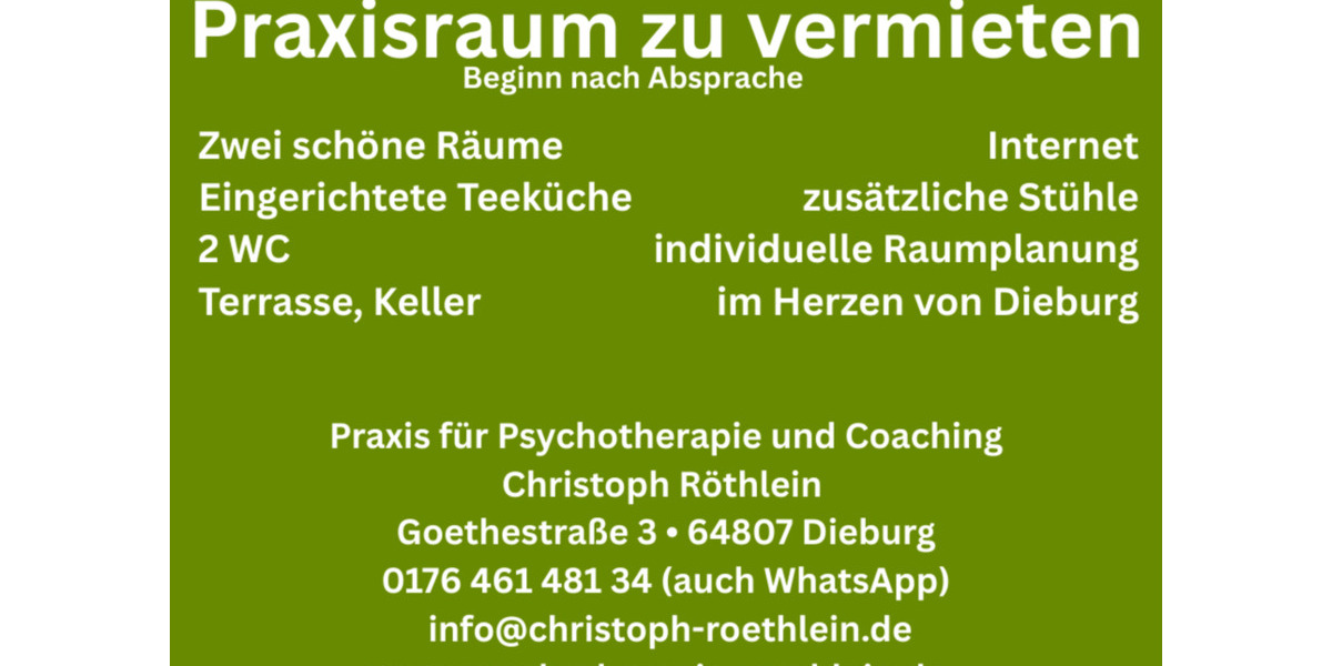 Praxisraum stundenweise zu vermieten – Therapie, Coaching, Berat. zimmer