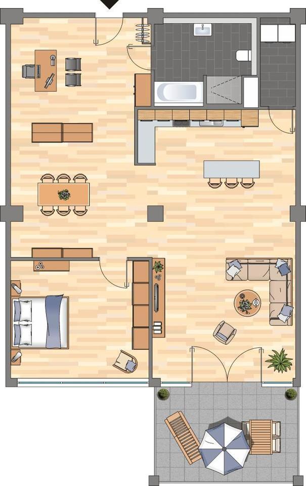 Modern und Urban wohnen: Jetzt Loftwohnung mit Parkett und EBK im Tabakquartier entdecken! zimmer