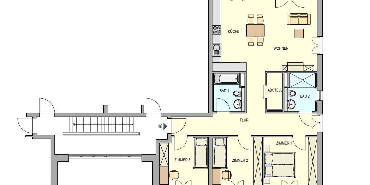 Etagenwohnung Weinböhla - 4 Zimmer, 105 m&sup2;, 1.234&euro; | Angebot:24801415