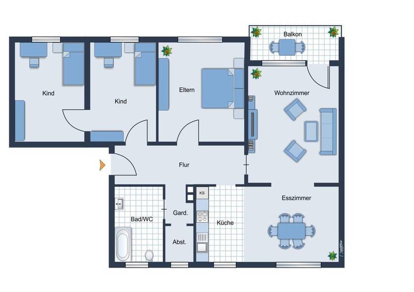 IDEAL FÜR FAMILIEN: Renovierte 4-Zi-Whg. mit Tageslichtbad, Gäste-WC , Balkon, Parkett uvm.