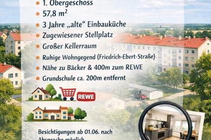 Wohnung Sömmerda - 3 Zimmer, 58 m&sup2;, 580&euro; | Angebot:26099789