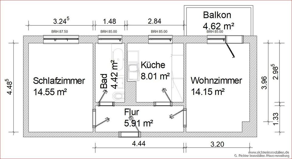 Etagenwohnung Halsbrücke - 2 Zimmer, 49 m&sup2;, 295&euro; | Angebot:25366568