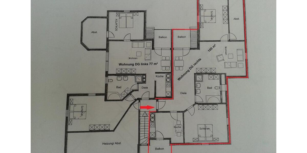 Dachgeschoßwohnung Lathen - 5 Zimmer, 100 m&sup2;, 780&euro; | Angebot:24836347