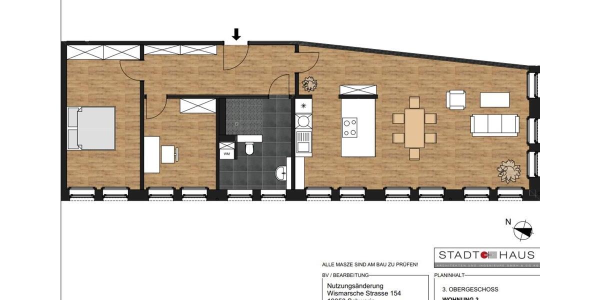 Etagenwohnung Schwerin - 2 Zimmer, 53 m&sup2;, 547&euro; | Angebot:25055416