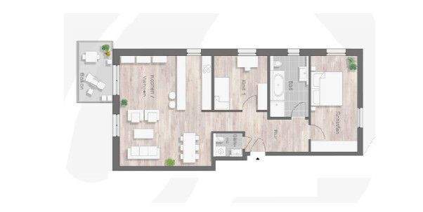 Etagenwohnung Coswig - 3 Zimmer, 92 m&sup2;, 1.138&euro; | Angebot:25734750