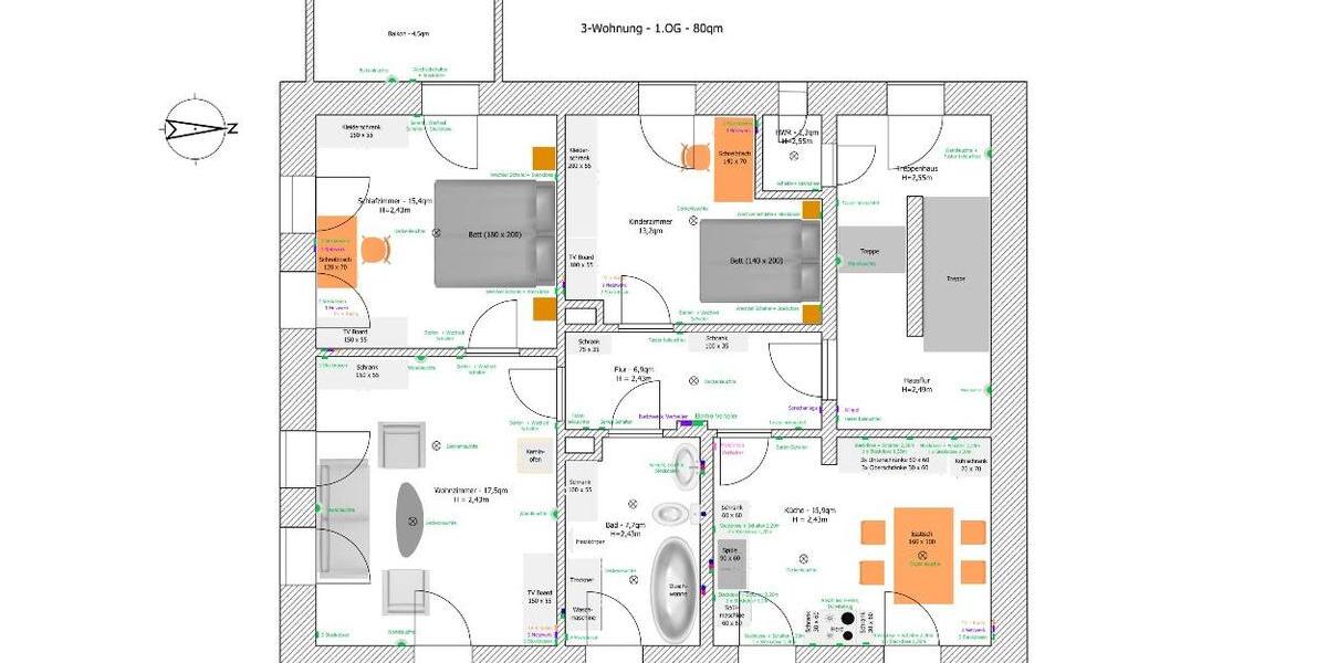 Erdgeschoßwohnung Pulsnitz - 3 Zimmer, 80 m&sup2;, 850&euro; | Angebot:24582954
