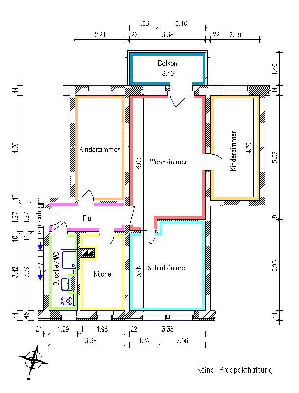 Schöne FamilienWohnung Bad mit Fenster