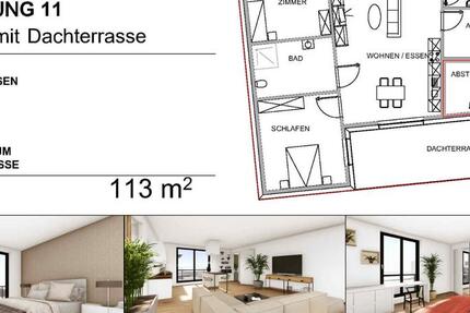 Vermietung Neubau Penthouse 3 ZKDB in Übach-Palenberg Zentrum WE11 3 zimmer