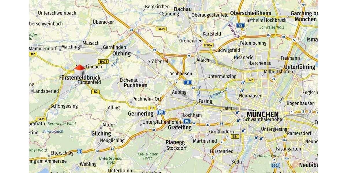 Etagenwohnung Fürstenfeldbruck - 3 Zimmer, 95 m&sup2;, 1.910&euro; | Angebot:25247614