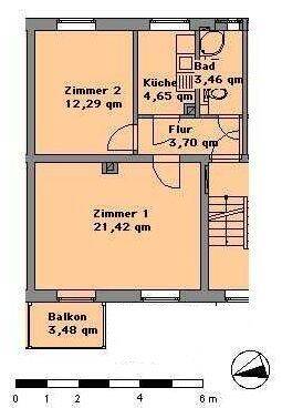 Etagenwohnung Bautzen Südvorstadt - 2 Zimmer, 47 m&sup2;, 290&euro; | Angebot:26816837