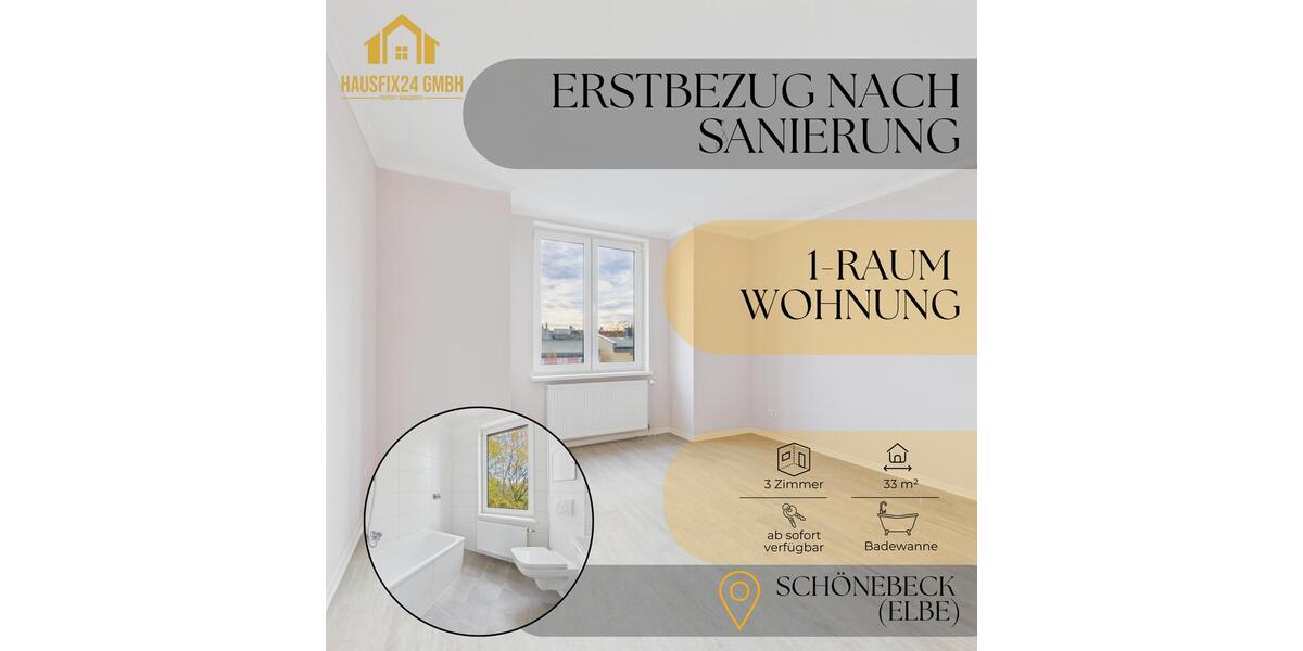 Erdgeschoßwohnung Schönebeck (Elbe) - 1 Zimmer, 41 m&sup2;, 369&euro; | Angebot:26692672