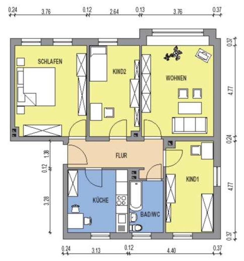 Helle 4-RW mit Gartennutzung im Zentrum der Stadt! zimmer