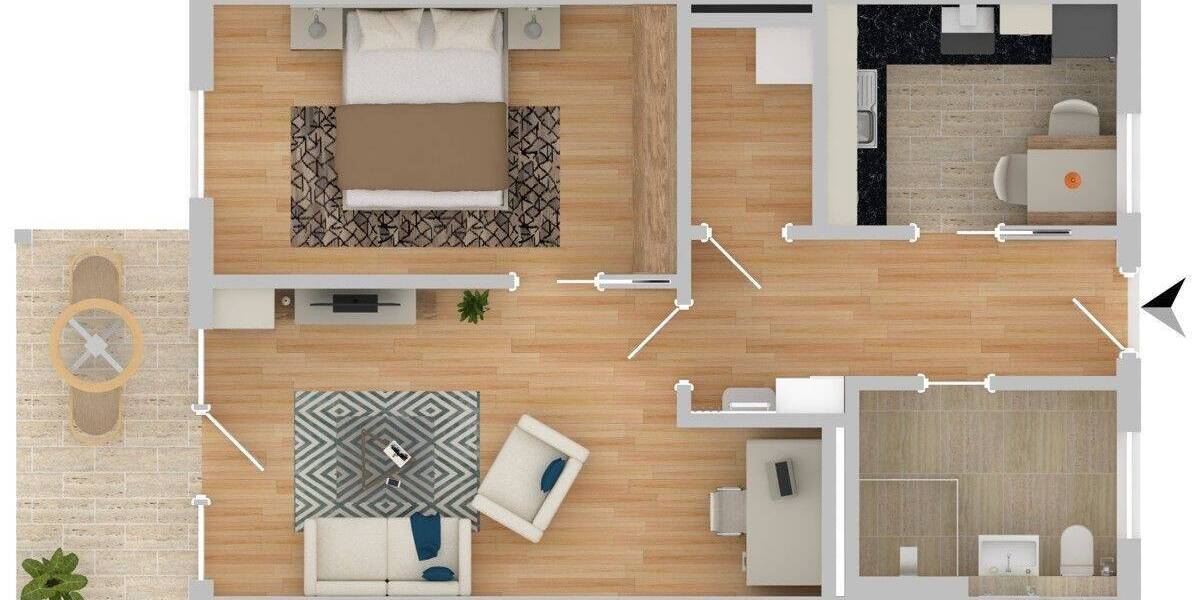 Betreutes Wohnen - 2 Zimmer mit Garten 2 zimmer