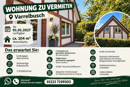 Wohnung Garrel - 2 Zimmer, 104 m&sup2;, 980&euro; | Angebot:27620465