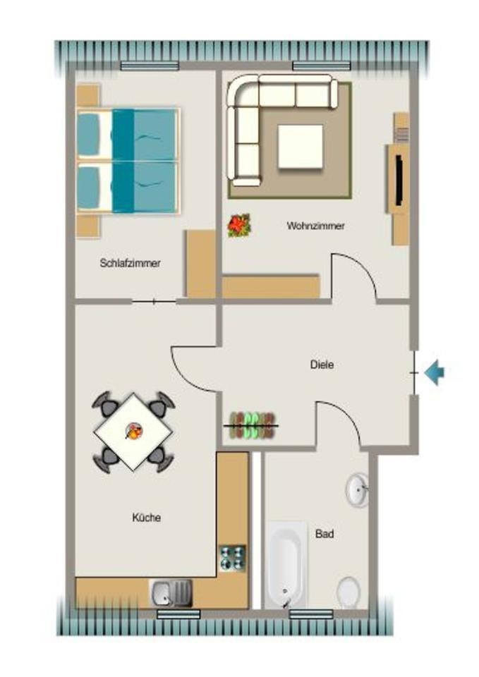 Hier ist Platz zum Wohnen zimmer