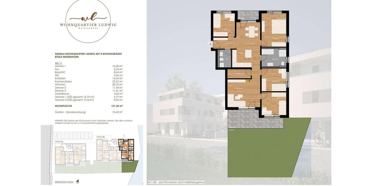 Etagenwohnung Weißenhorn - 5.5 Zimmer, 122 m&sup2;, 1.684&euro; | Angebot:24780069