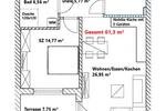 Erdgeschoßwohnung Korswandt - 2 Zimmer, 61 m&sup2;, 695&euro; | Angebot:26638599