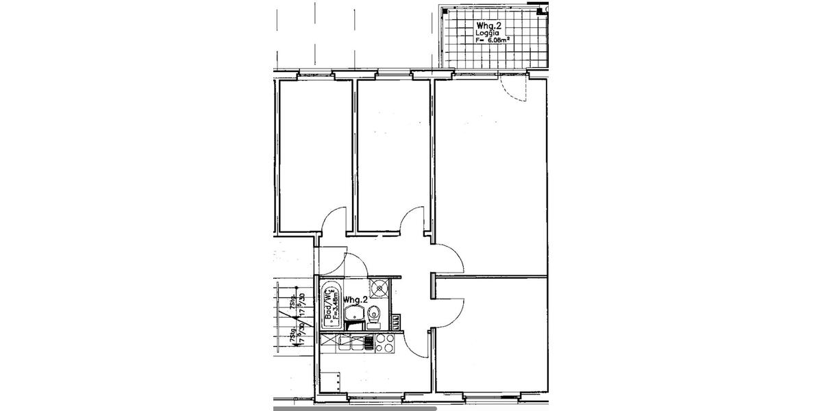 Etagenwohnung Neubrandenburg Carlshöhe - 4 Zimmer, 73 m&sup2;, 363&euro; | Angebot:25750668