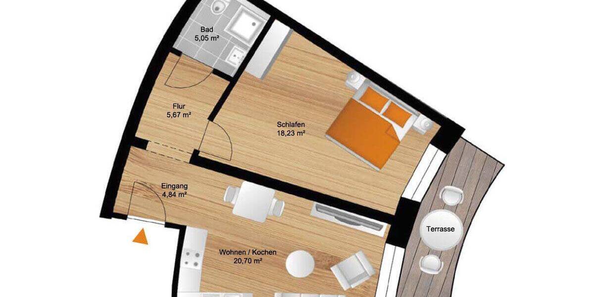 Terrassenwohnung Freital / Saalhausen Saalhausen - 2 Zimmer, 58 m&sup2;, 590&euro; | Angebot:25689327