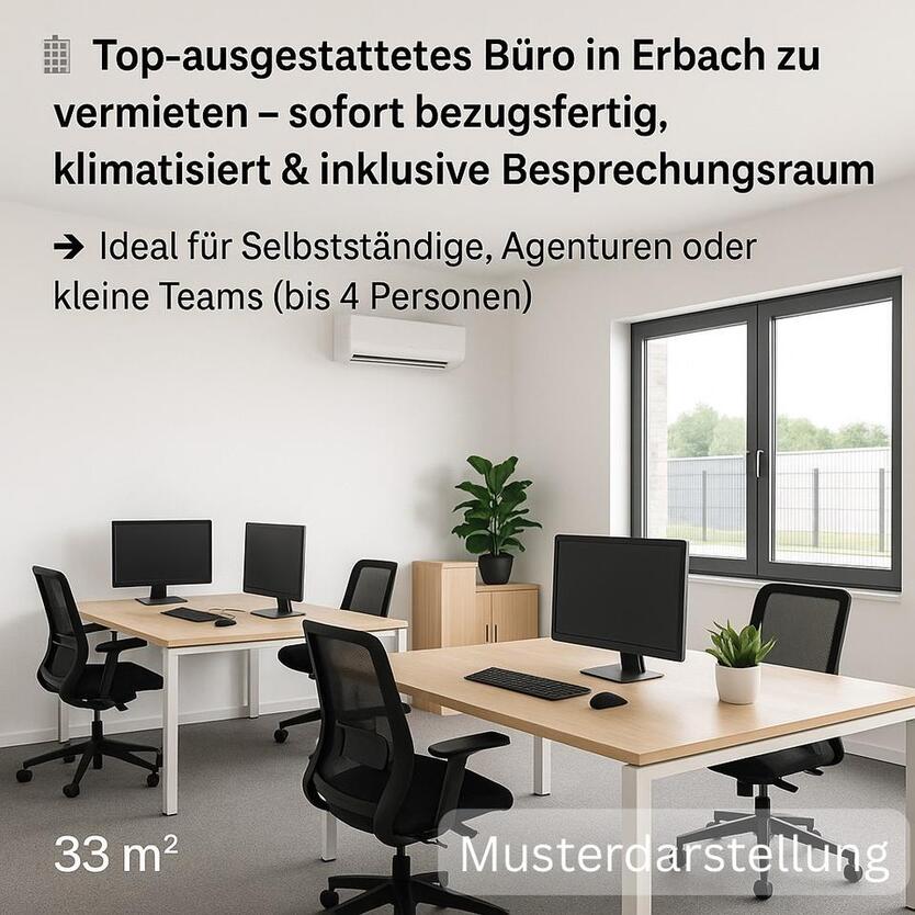 Top ausgestattetes Büro in Erbach zu vermieten - sofort beziehen