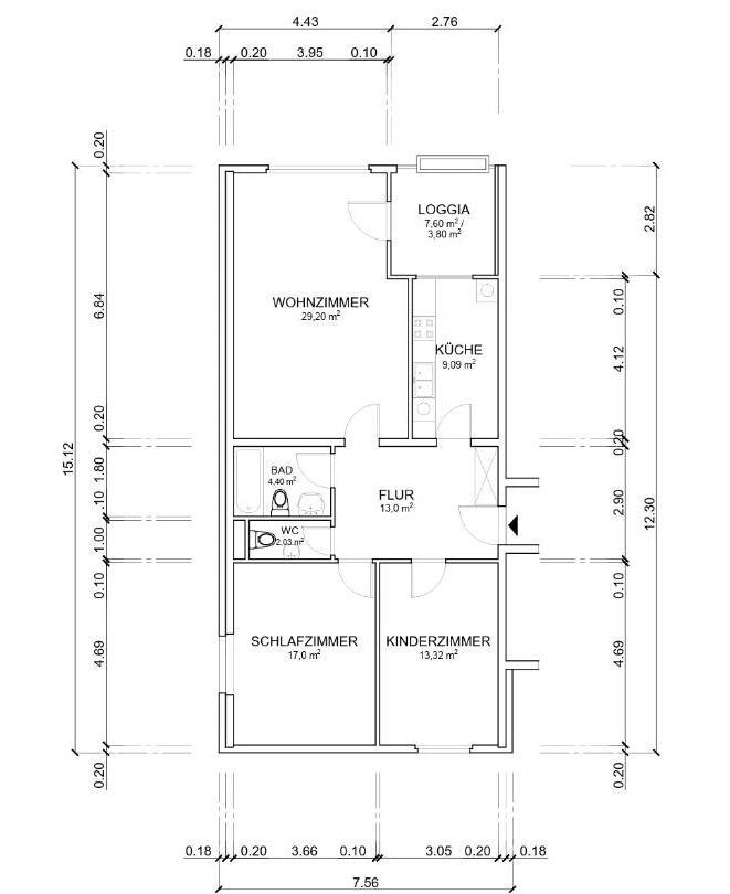 Neu renovierte, Helle 3-Zimmer-Wohnung (92 m²) zimmer